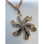 Подвеска золотая с фианитами, золото 585 (14K), вес 1.6 г.