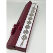 Браслет серебряный с фианитами, серебро 925, вес 8.1 г.