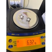 Серьги серебряные с искусственным жемчугом, серебро 925, вес 6.3 г.