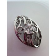 Подвеска серебряная с фианитами, серебро 925, вес 3.7 г.