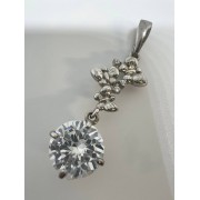 Подвеска серебряная с фианитами, серебро 925, вес 3 г.