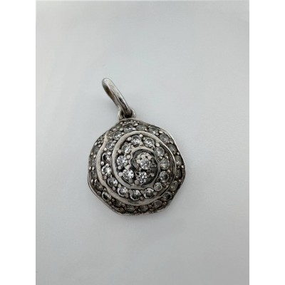 Подвеска серебряная с фианитами, серебро 925, вес 1.3 г. Подвеска серебряная с фианитами, серебро 925, вес 1.3 г.