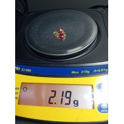 Серьги золотые с фианитами, золото 585 (14K), вес 2.1 г.