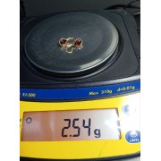 Серьги золотые с гранатом, золото 585 (14K), вес 2.5 г.