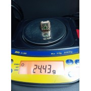 Перстень золотой с зеленым гранатом, золото 585 (14K), вес 24.4 г.