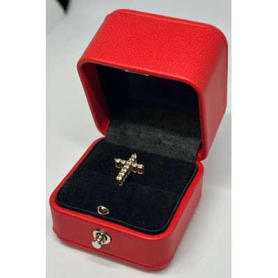 Крестик золотой с фианитами, золото 585 (14K), вес 1 г. Крестик золотой с фианитами, золото 585 (14K), вес 1 г.