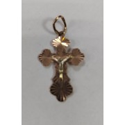 Крест золотой без вставок, золото 585 (14K), вес 0.8 г.