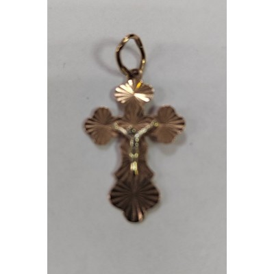 Крест золотой без вставок, золото 585 (14K), вес 0.8 г. Крест золотой без вставок, золото 585 (14K), вес 0.8 г.