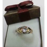 Кольцо золотое с фианитами, золото 585 (14K), вес 1.5 г.