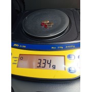 Серьги золотые с корундами, золото 585 (14K), вес 3.3 г.