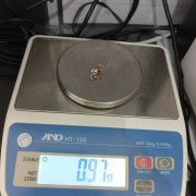 Подвеска золотая с фианитами , золото 585 (14K), вес 0.9 г.