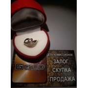 Кольцо золотое с фианитами, золото 585 (14K), вес 2.2 г.