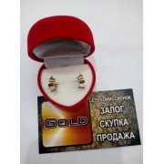 Серьги с камнями  , золото 585 (14K), вес 3.1 г.