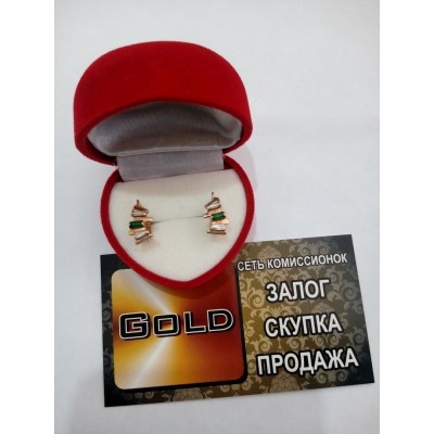 Серьги с камнями , золото 585 (14K), вес 3.1 г. Серьги с камнями , золото 585 (14K), вес 3.1 г.