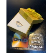 Кольцо золотое с фианитом, золото 585 (14K), вес 1.7 г.