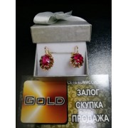 Серьги с камнями  , золото 585 (14K), вес 5.2 г.