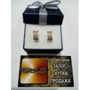 Серьги с камнями  , золото 585 (14K), вес 4.9 г.