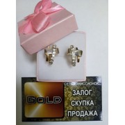 Серьги с камнями  , золото 585 (14K), вес 5.1 г.